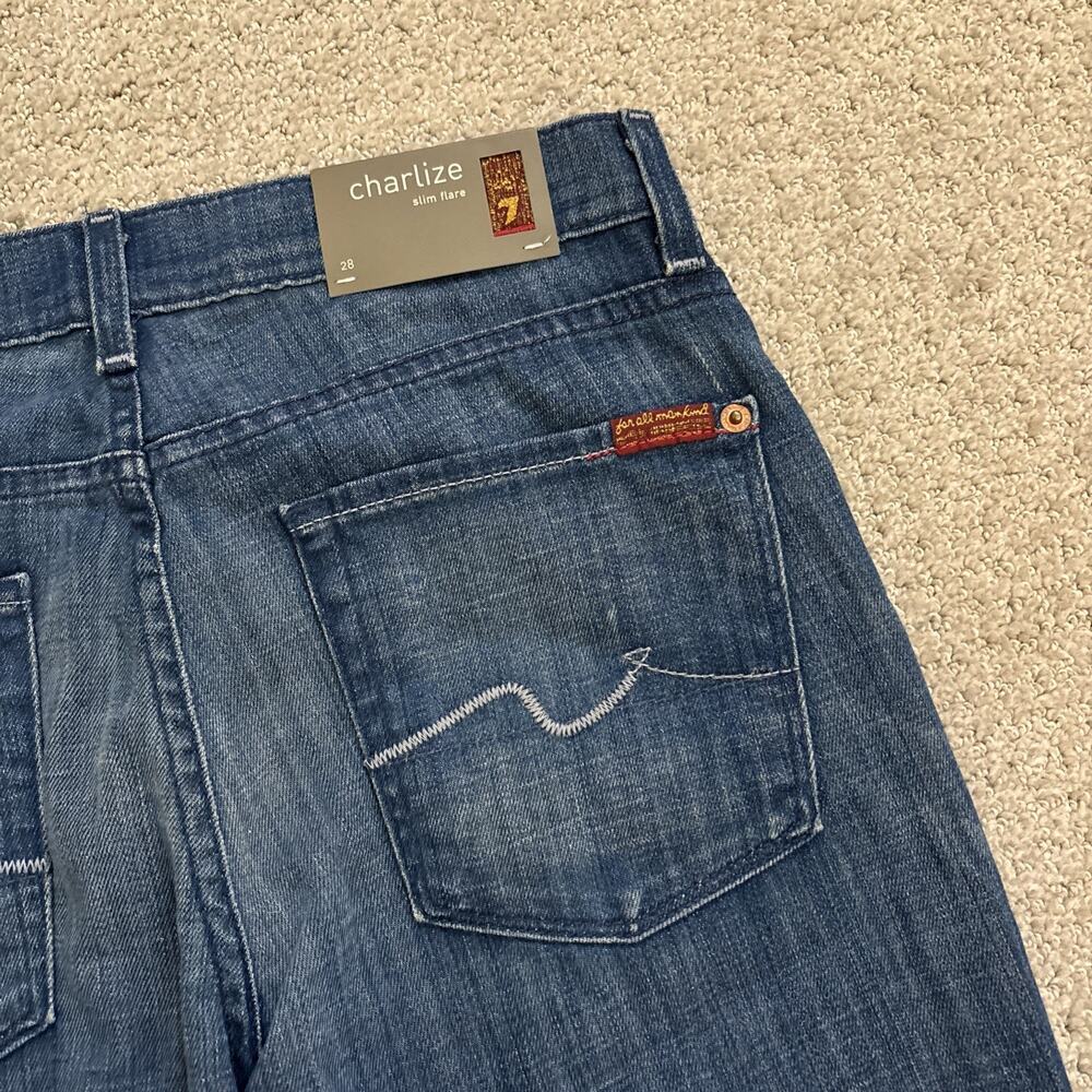 7 For All Mankind Charlize Slim Flare Jeans Women's Size 28 NWT Western Cowgirl - Picture 11 of 11